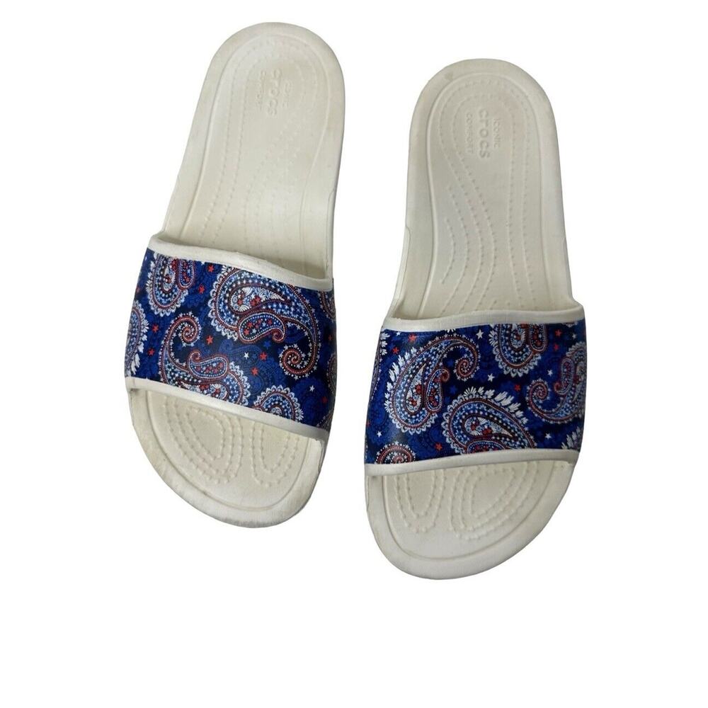 Crocs Vera Bradley Womens Sloane Slides 9 Slip One Blue Marine Paisley